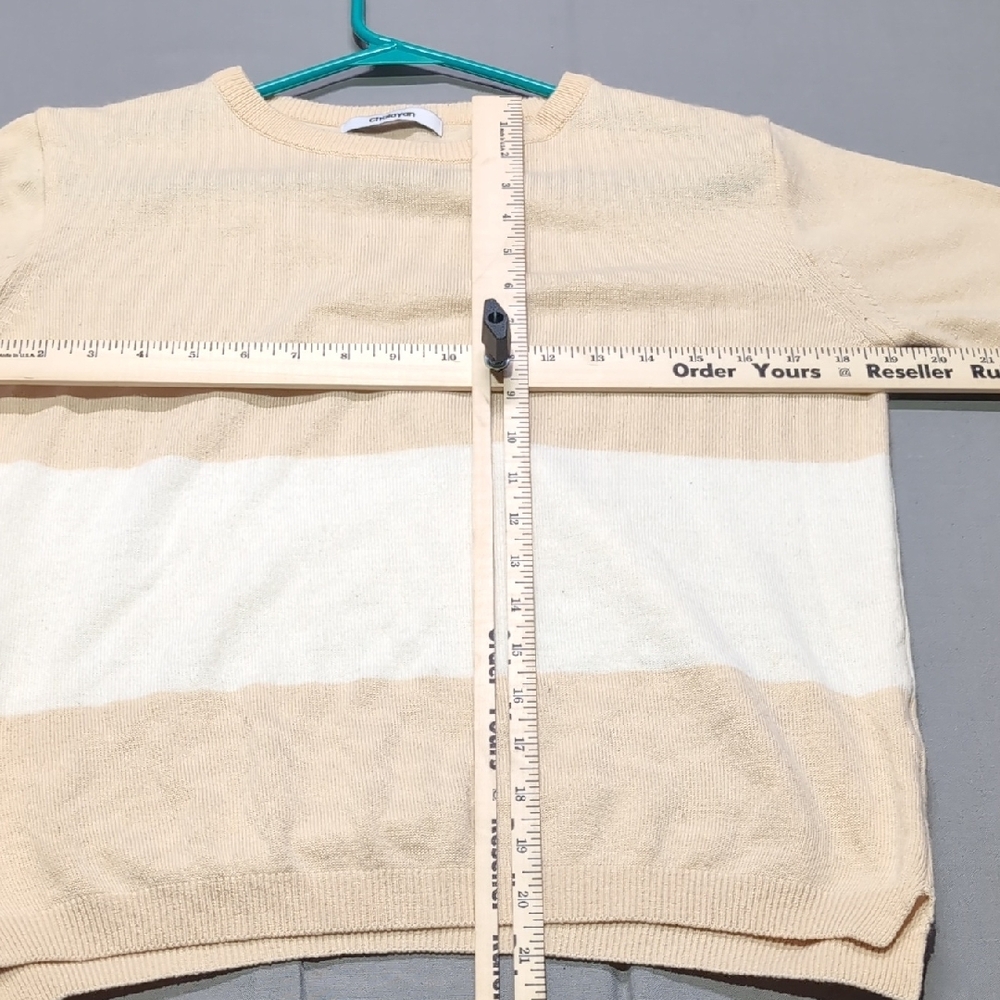 Chalayan Womens Colorblock Knit‎ Sweater Beige Cream Long Sleeve Crew Neck - Picture 3 of 5